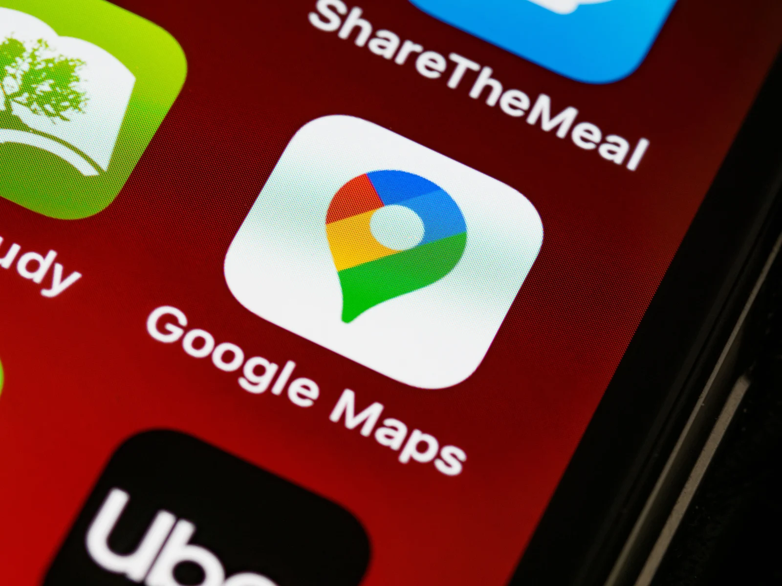 The Google Maps app icon on a phone home screen